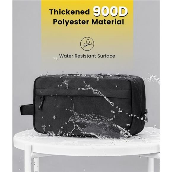 Mens Hanging Toiletry Bag Water Resistant Travel Dopp Kit Organizer Pouch - Picture 6 of 7